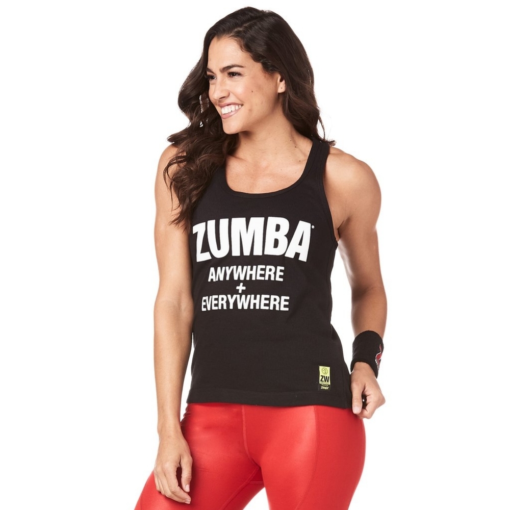 Zumba Active Tank Top Black Womens Xs Dance